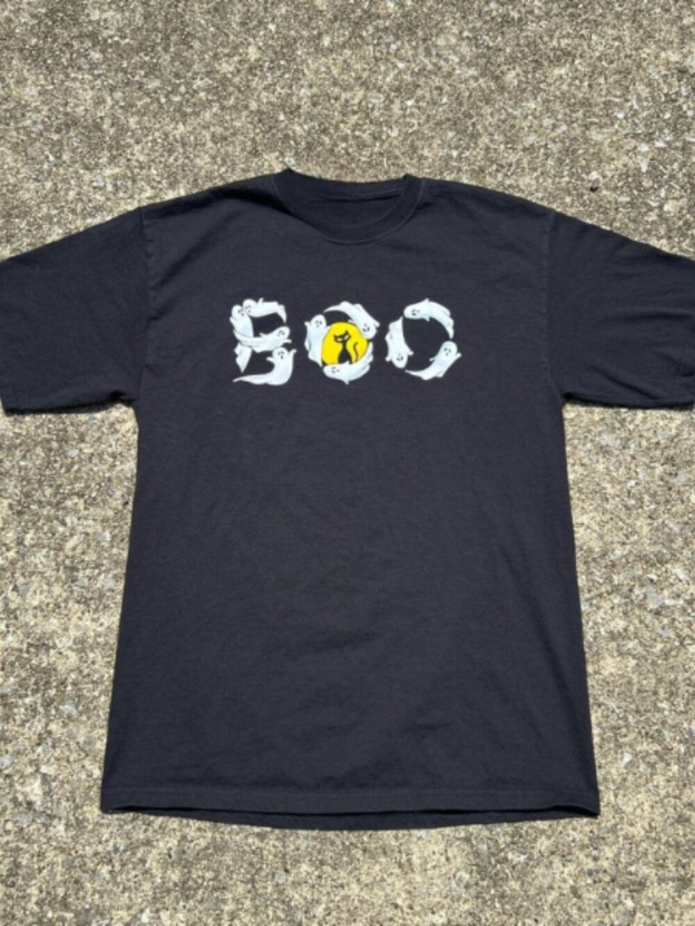 Halloween Ghosts "BOO" Black Cat oversized tee Unisex  T-Shirt
